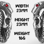 PENDRA Snake Medusa Eyes Steel Ring
