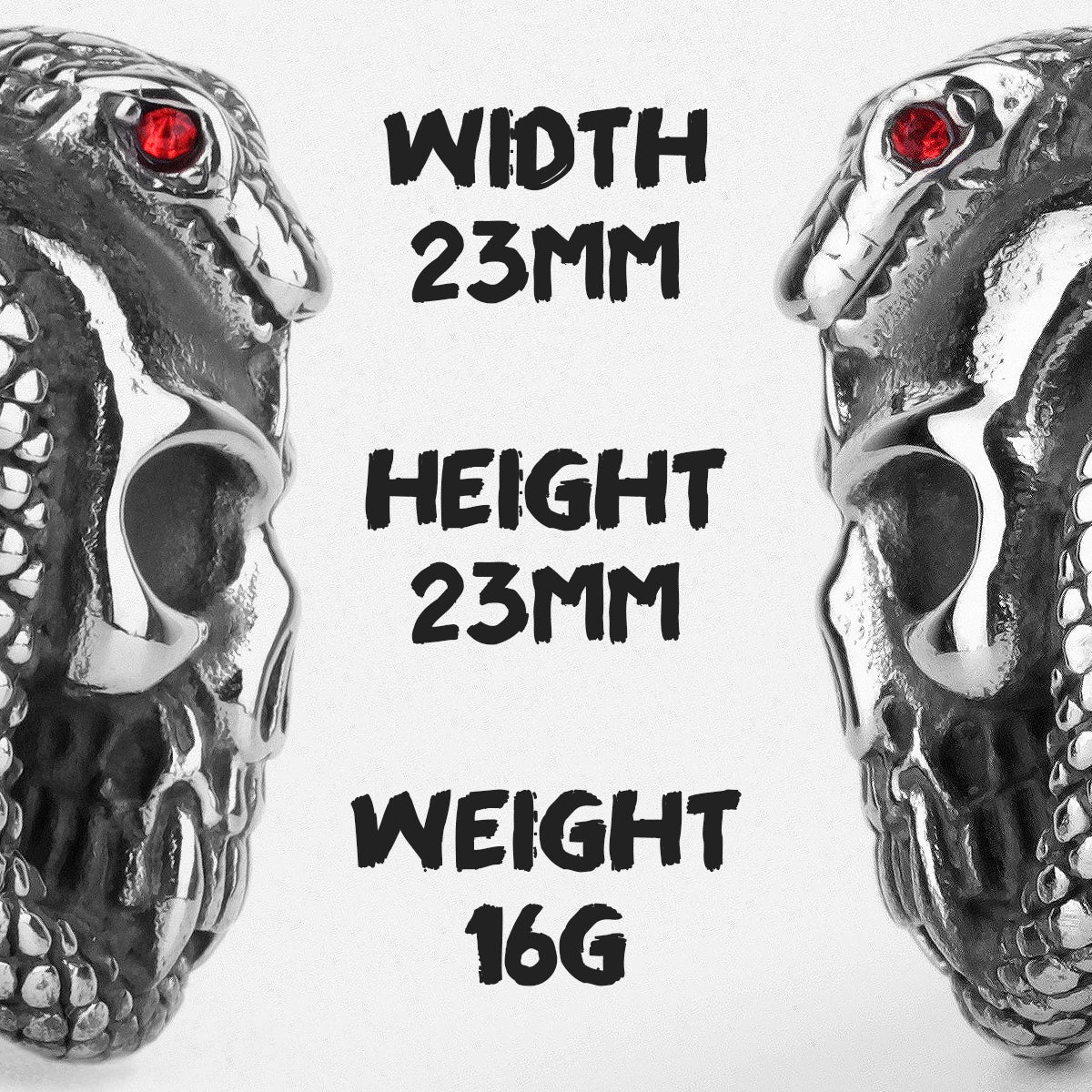 PENDRA Snake Medusa Eyes Steel Ring