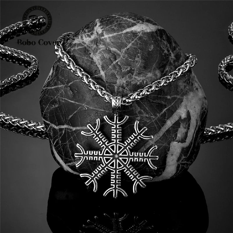 PENDRA Rune Compass Vegvisir Necklace