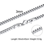 MEN NECKLACE SILVERLY BOX ROPE ROLO SNAKE LINK CHAIN STAINLESS STEEL CHOKER MEN UNISEX JEWELRY 1 TO 4MM WITH 18 TO 24 INCH