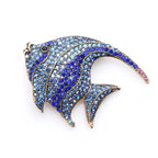 PENDRA Silverfin Rhinestone Fish Brooch