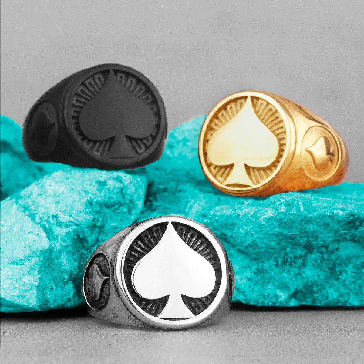 PENDRA Poker Spades Good Steel Ring