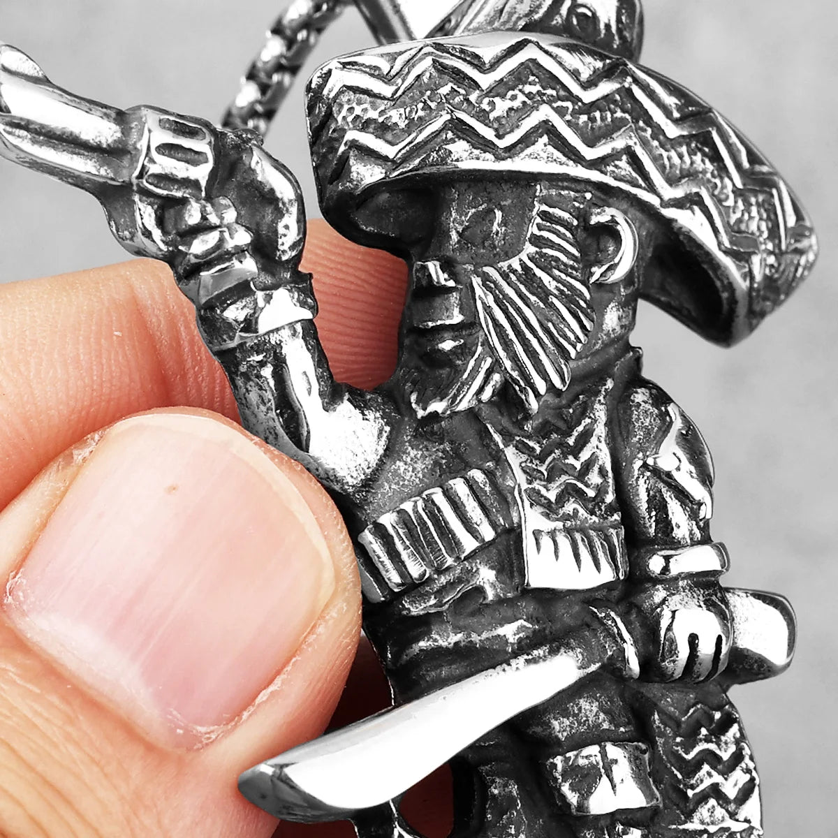 PENDRA Mexican Musketeer Boyfriend Steel Necklace