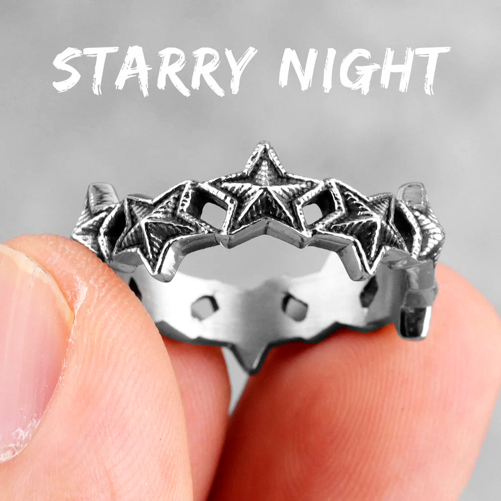 PENDRA Little Stars Starry Steel Ring
