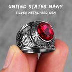 PENDRA Rhinestone United States Punk Ring