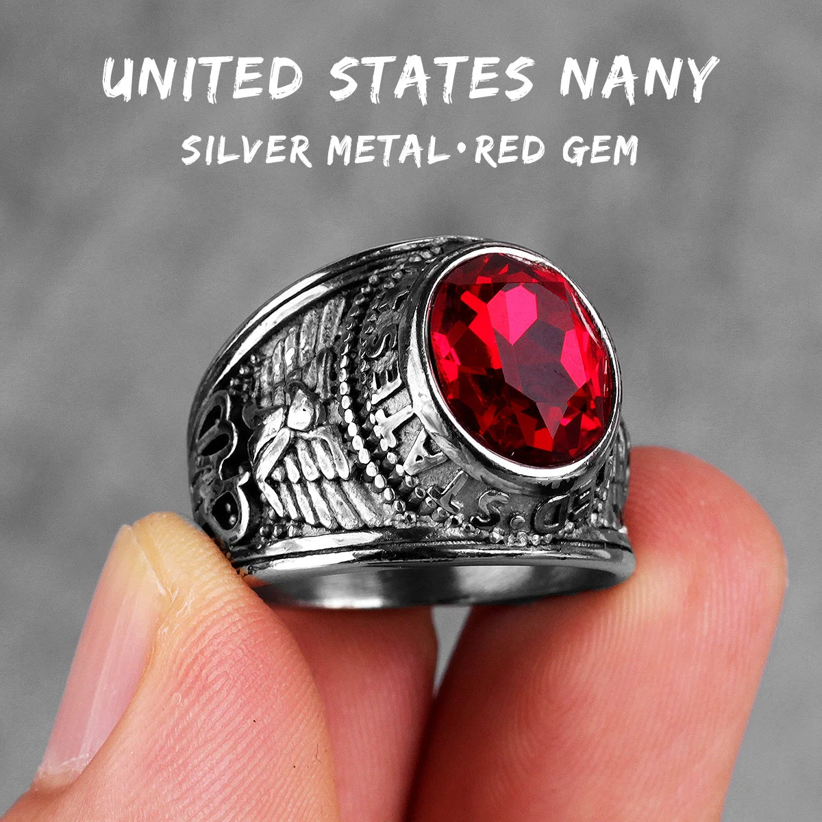 PENDRA Rhinestone United States Punk Ring