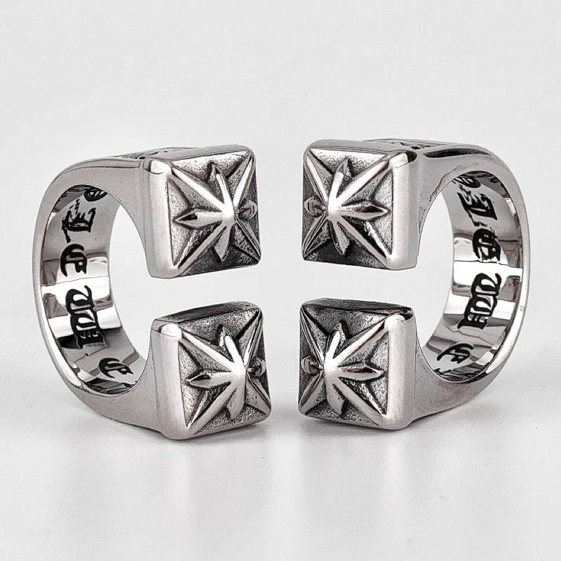 PENDRA Gothic Flower Open Ring