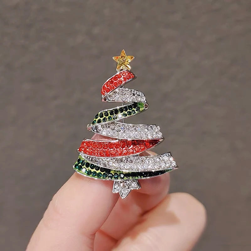 PENDRA Noelisse Rhinestone Christmas Tree Brooch