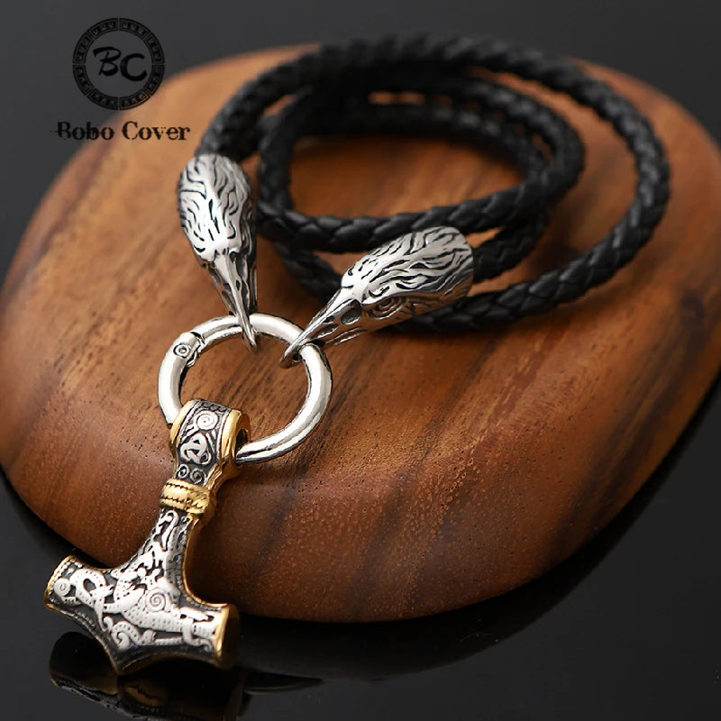 PENDRA Crow Norse Steel Necklace