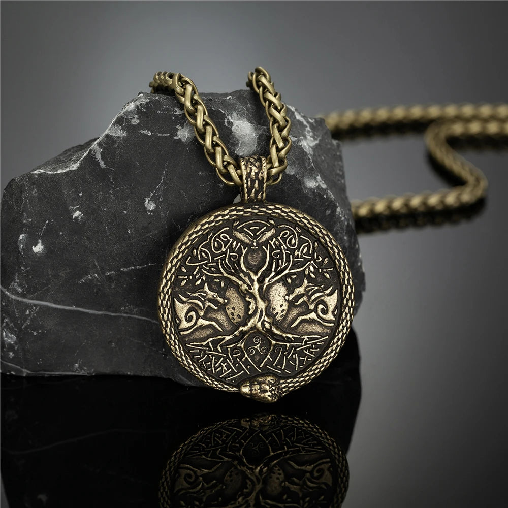 PENDRA Tree Life Rune Leather Necklace