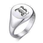 TRULY NOBLE ROYALTY PINKY RING NGRAVED SIGNET RING WITH PERSONALIZED SIGNATURE RING FOR STYLISH GENTLEMEN JEWELRY