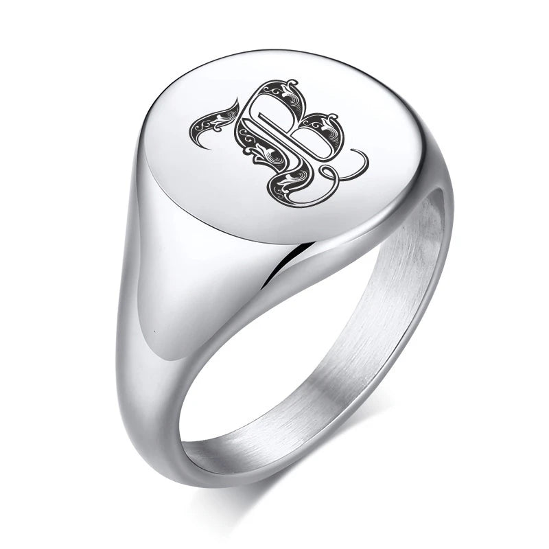 TRULY NOBLE ROYALTY PINKY RING NGRAVED SIGNET RING WITH PERSONALIZED SIGNATURE RING FOR STYLISH GENTLEMEN JEWELRY