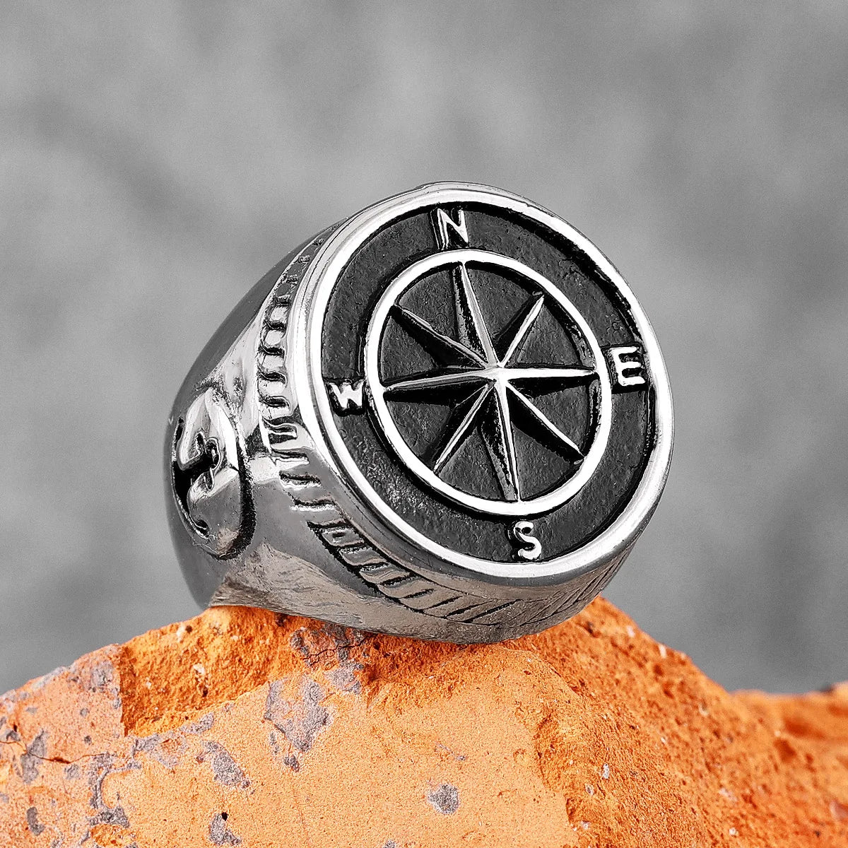 PENDRA Navigator Compass Sailor Steel Ring