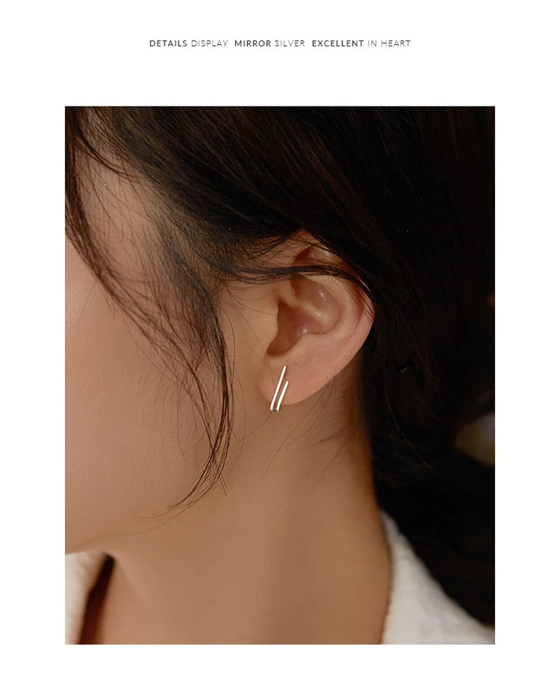 PENDRA Silver Double Layer Earrings