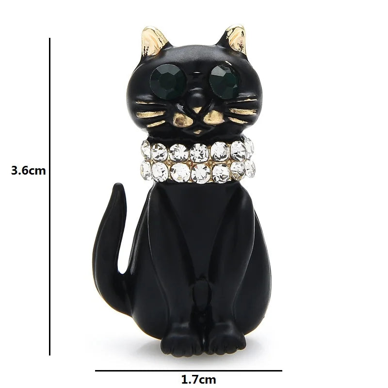 PENDRA Felina4 Rhinestone Brooch