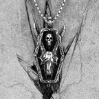 PENDRA Horned Demon Skull Steel Necklace