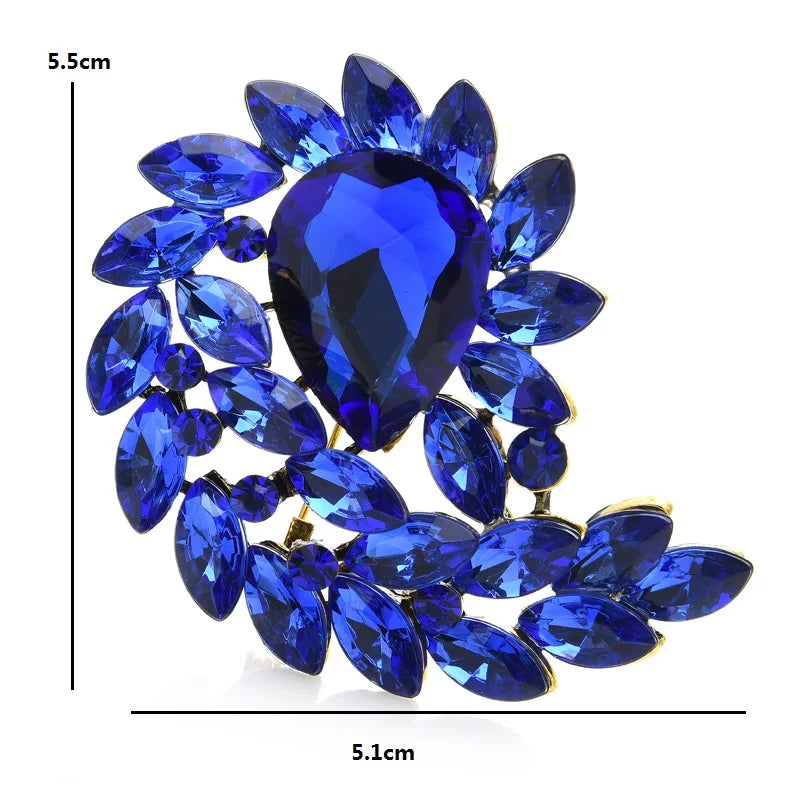 PENDRA Waterdrop Royale Crystal Flower Brooch