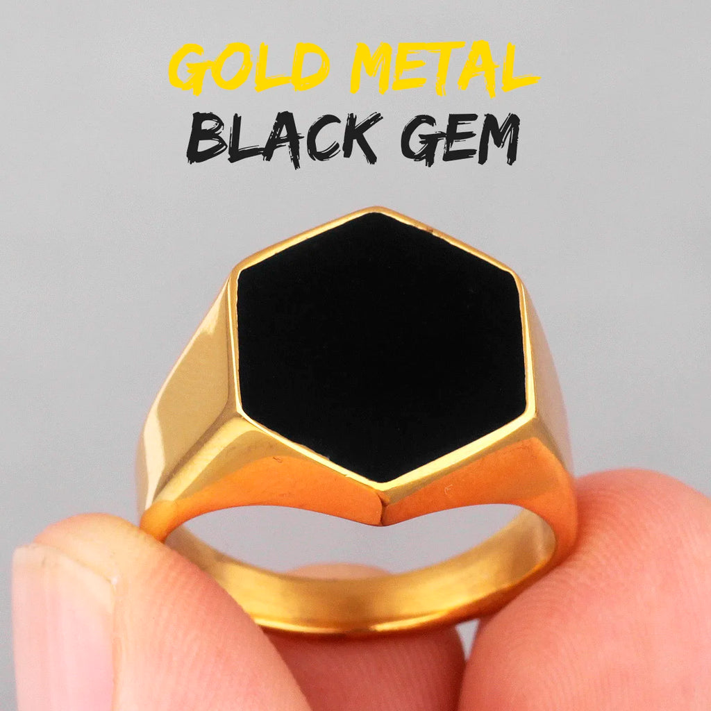 PENDRA Hexagon Rhombus Boyfriend Steel Ring