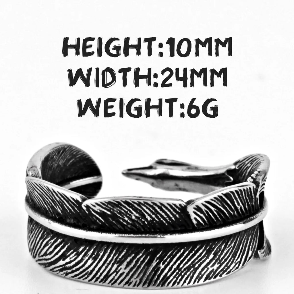 PENDRA Indian Eagle Feathers Steel Ring