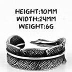 PENDRA Indian Eagle Feathers Steel Ring
