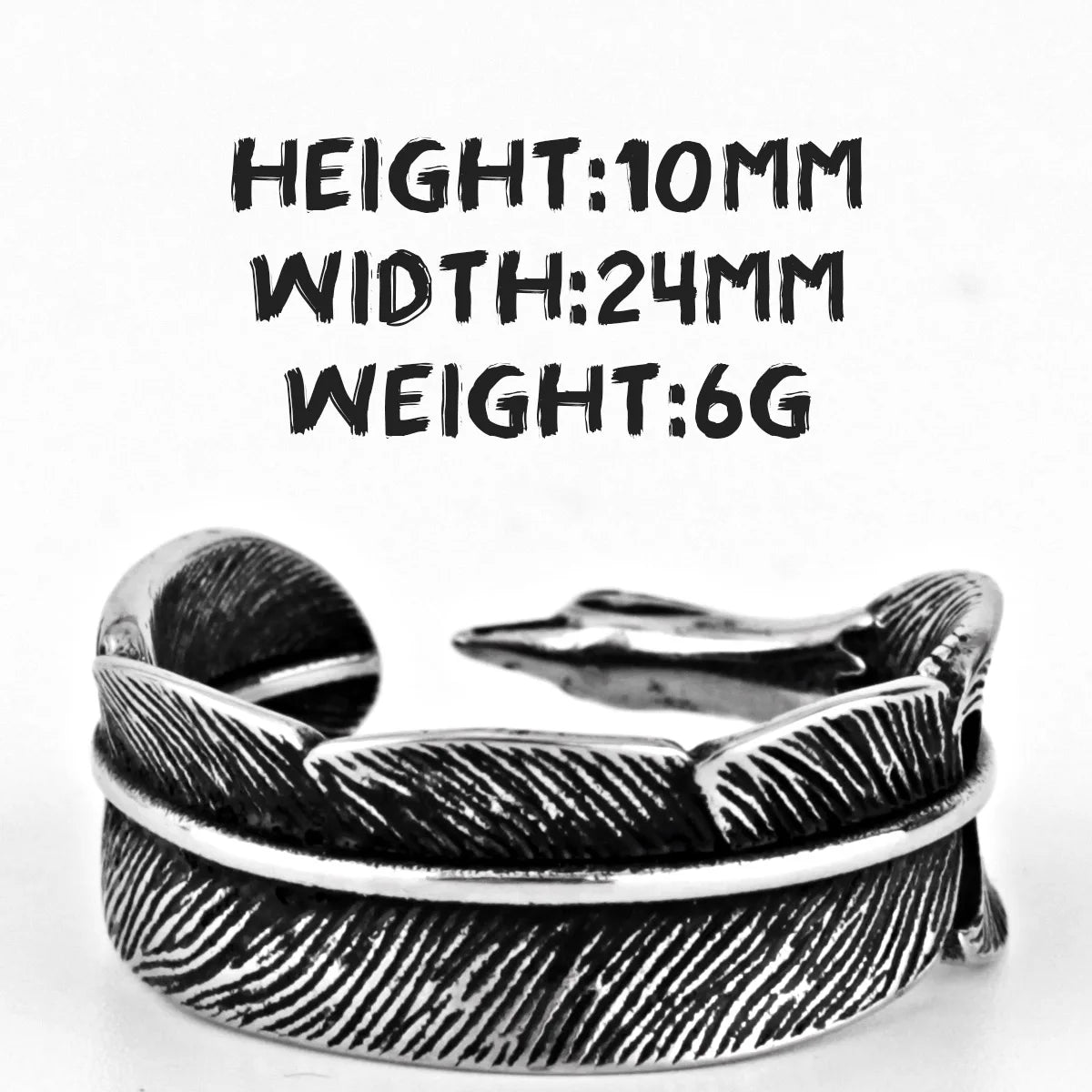 PENDRA Indian Eagle Feathers Steel Ring