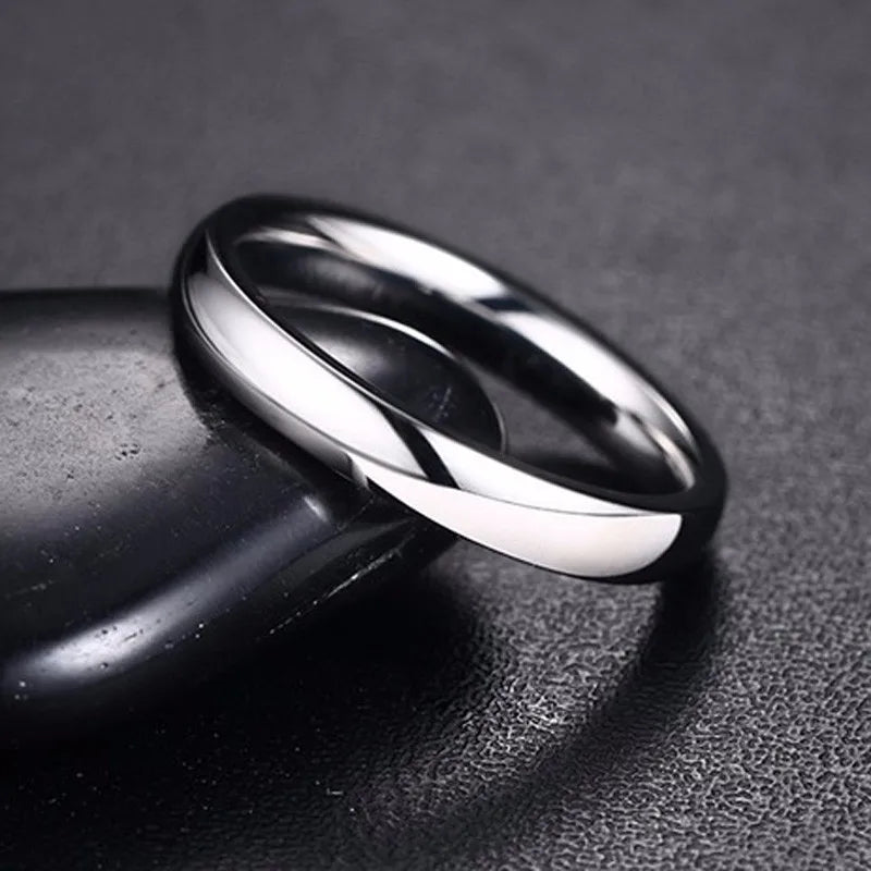 3mm  Mens Dome Wedding Ring in Stainless Steel Comfort Fit Engagement Band