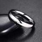 3mm  Mens Dome Wedding Ring in Stainless Steel Comfort Fit Engagement Band