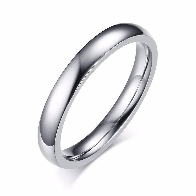 3mm  Mens Dome Wedding Ring in Stainless Steel Comfort Fit Engagement Band