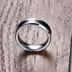 6MM Men's Tungsten Carbide Black Enamel Ring Wedding Band