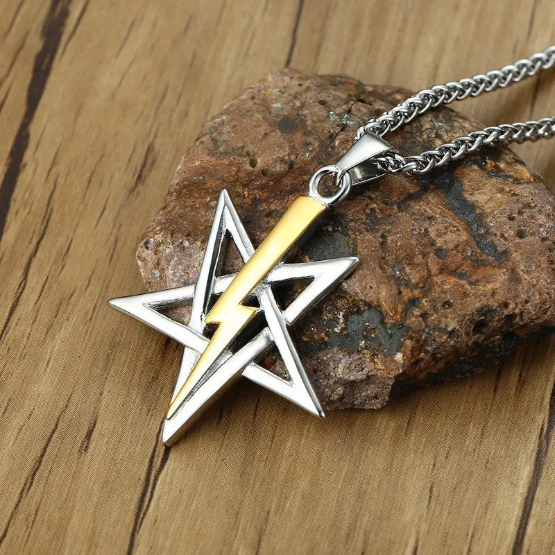 CHURCH OF SATAN SIGIL OF ANTON LAVEY STAINLESS STEEL PENDANT AMULET TALISMAN SIGN NECKLACE