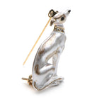 PENDRA Pearl Dog Rhinestone Animal Brooch