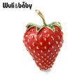 PENDRA Strawberrya Red Rhinestone Strawberry Brooch