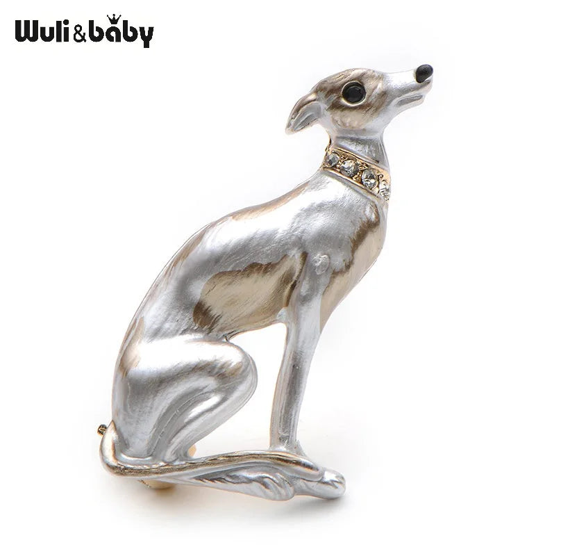 PENDRA Pearl Dog Rhinestone Animal Brooch