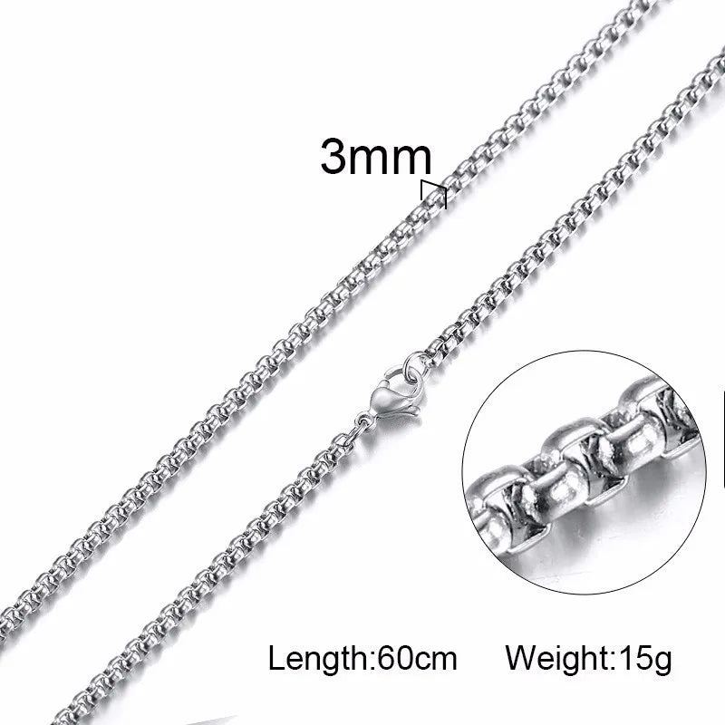 Men Chain Necklace for Men Women Stainless Steel Wheat Cuba Snake Box Link Necklaces 2-6MM Wide