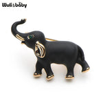 PENDRA Alloy Little Enamel Black Elephant Brooch