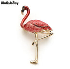 PENDRA New Design Flamingo Alloy Red Blue Enamel Bird Brooch