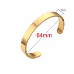 Solid Golden Flat 6mm 8mm Cuff Bangles for Men Bracelet Brackelts Brazalet Bileklik Braslet