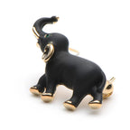 PENDRA Alloy Little Enamel Black Elephant Brooch