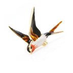 PENDRA Flying Swallow Enamel Bird Brooch