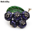 PENDRA Berryblue Purple Enamel Blueberry Brooch