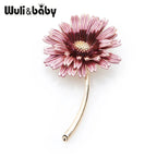 PENDRA Daisyelle Pink Enamel Daisy Flower Brooch