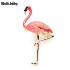 PENDRA New Design Flamingo Alloy Red Blue Enamel Bird Brooch