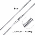 Men Chain Necklace for Men Women Stainless Steel Wheat Cuba Snake Box Link Necklaces 2-6MM Wide