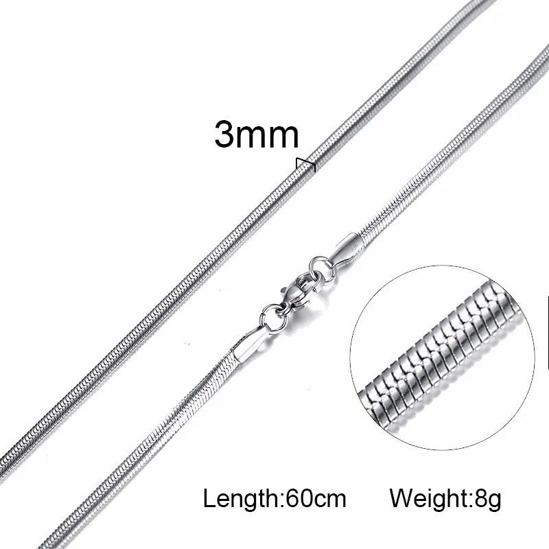 Men Chain Necklace for Men Women Stainless Steel Wheat Cuba Snake Box Link Necklaces 2-6MM Wide