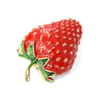 PENDRA Strawberrya Red Rhinestone Strawberry Brooch
