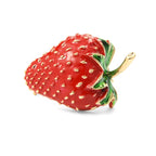 PENDRA Strawberrya Red Rhinestone Strawberry Brooch