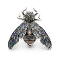 PENDRA Golden Cicada Gold-Color Rhinestone Enamel Brooch