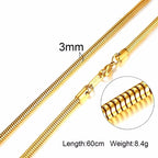 Men Chain Necklace for Men Women Stainless Steel Wheat Cuba Snake Box Link Necklaces 2-6MM Wide