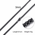 Men Chain Necklace for Men Women Stainless Steel Wheat Cuba Snake Box Link Necklaces 2-6MM Wide
