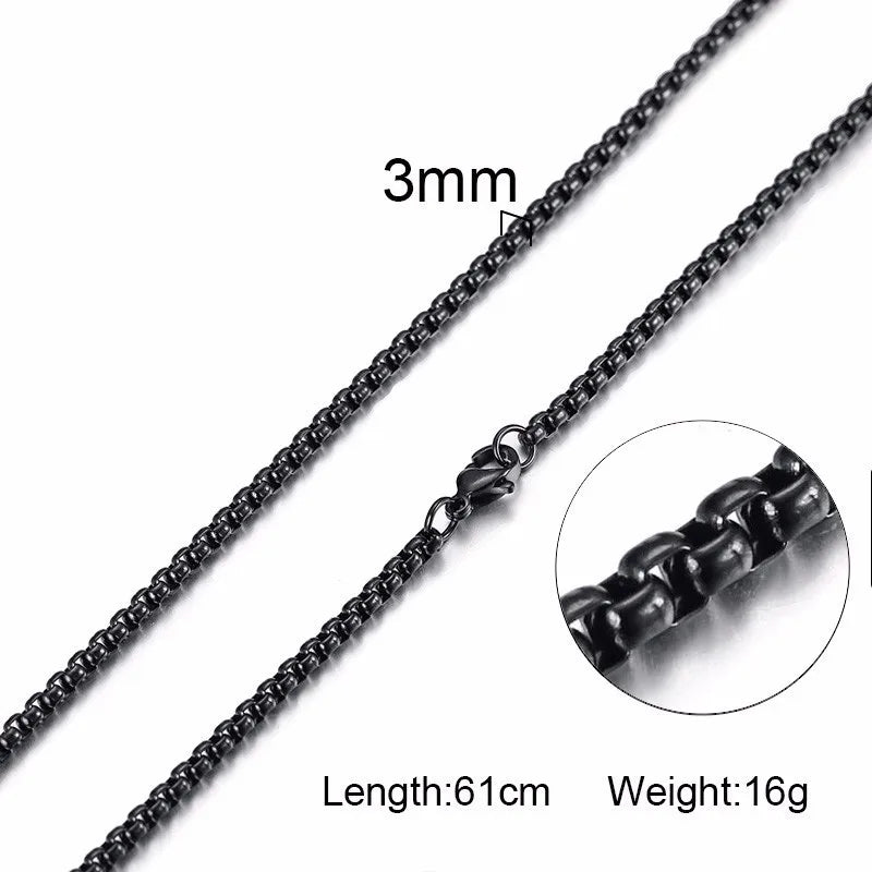 Men Chain Necklace for Men Women Stainless Steel Wheat Cuba Snake Box Link Necklaces 2-6MM Wide